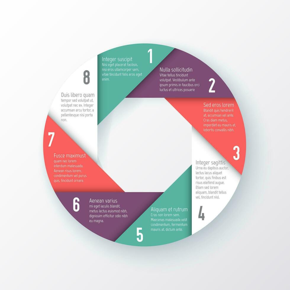 infographic template with eight steps in a circle vector