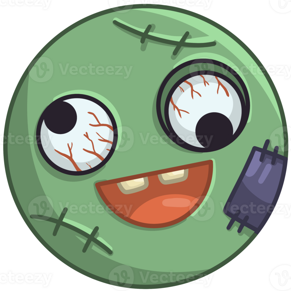 mignonne vert Donut Halloween avec gros yeux png