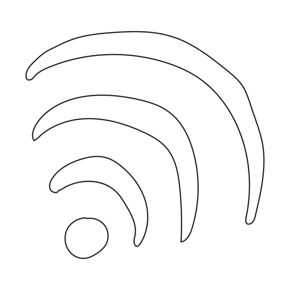 Wifi Doodle Web Element 2D Outline Illustrations png