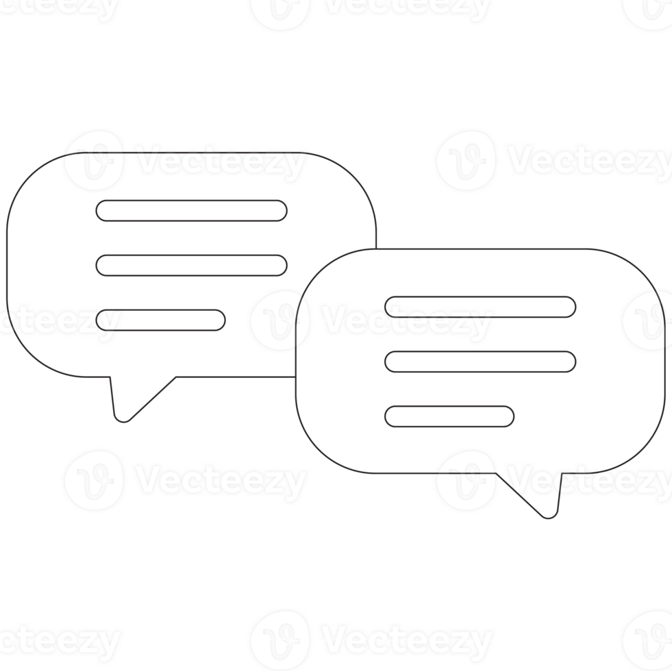 Chat Communicating Sticker 2D Outline Illustrations png