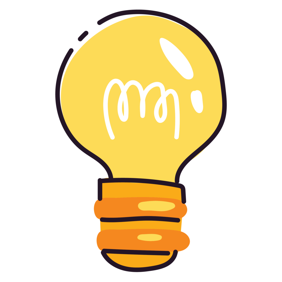 Lamp Doodle Web Element 2D Color Illustrations png
