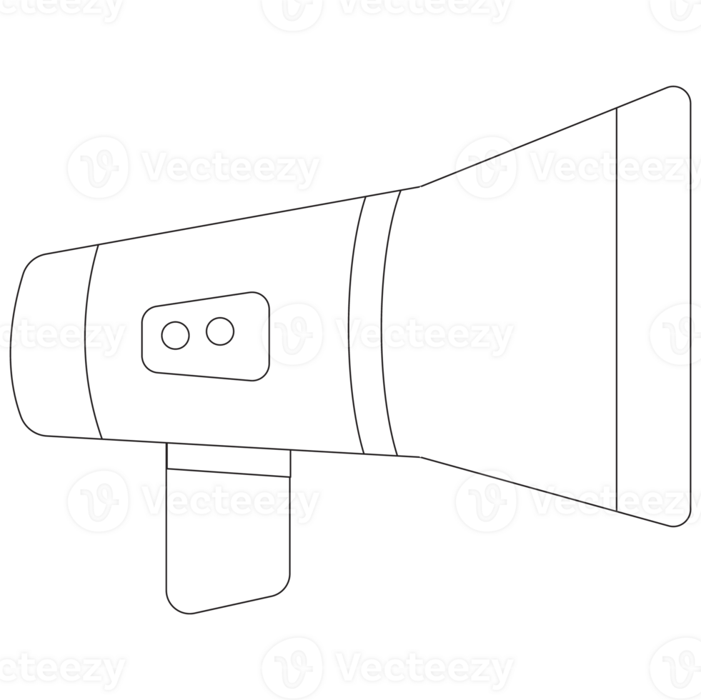 Megaphone Communicating Sticker 2D Outline Illustrations png