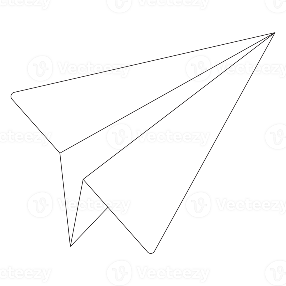 Paper Plane Communicating Sticker 2D Outline Illustrations png