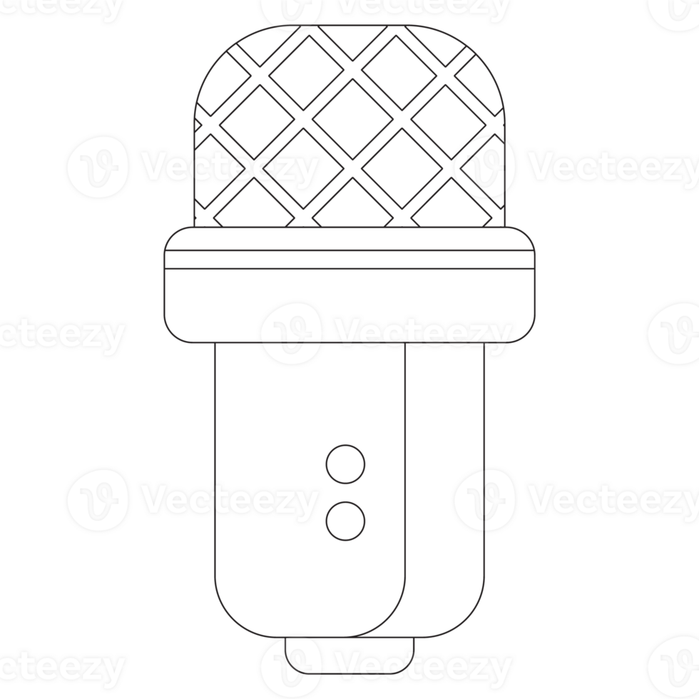 Mic Communicating Sticker 2D Outline Illustrations png