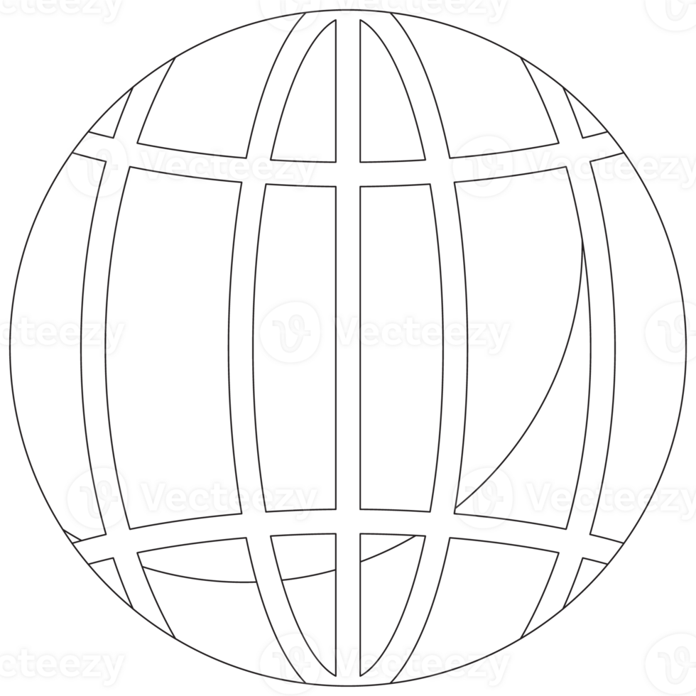 Globe Communicating Sticker 2D Outline Illustrations png
