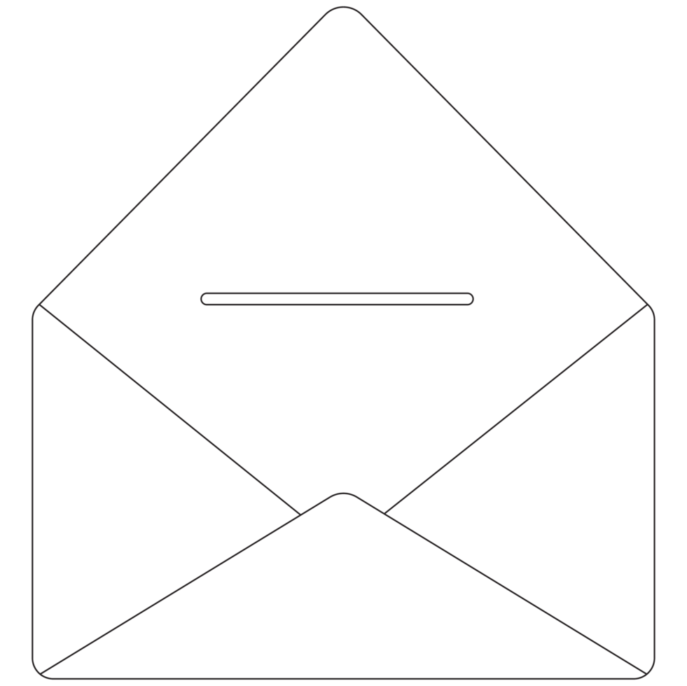 Mail Communicating Sticker 2D Outline Illustrations png