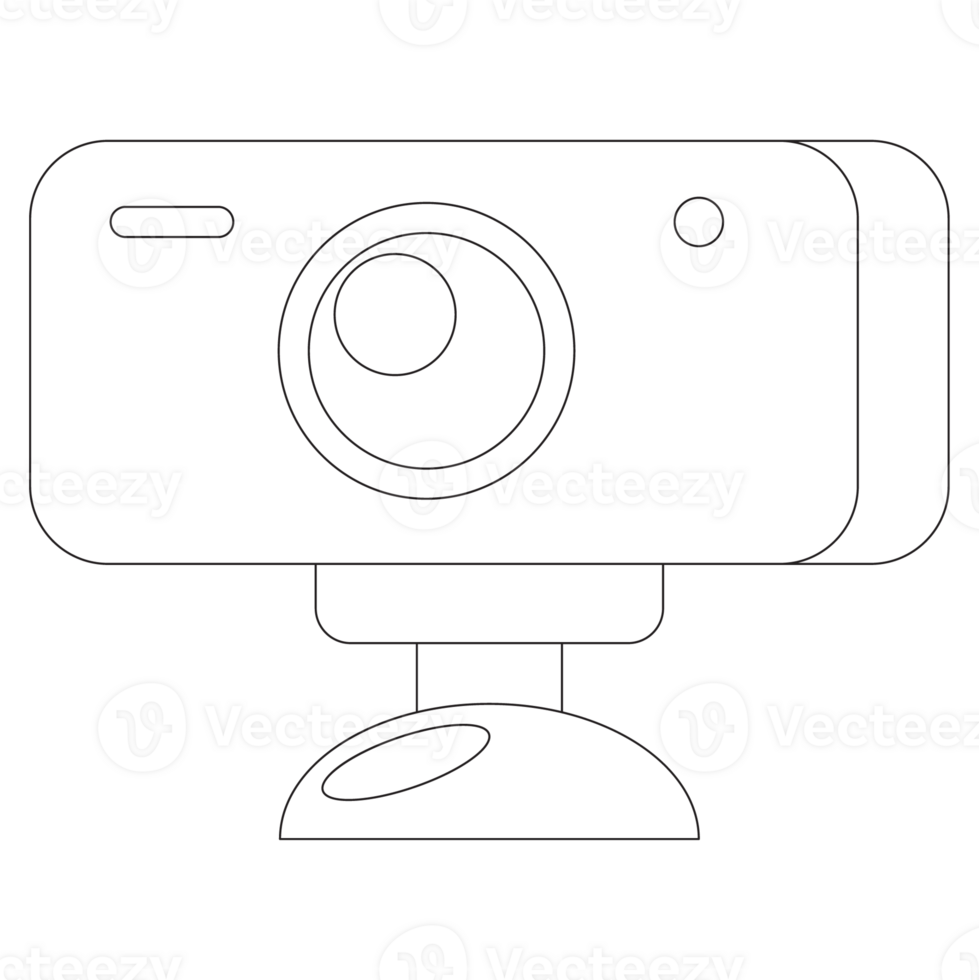Web Cam Communicating Sticker 2D Outline Illustrations png