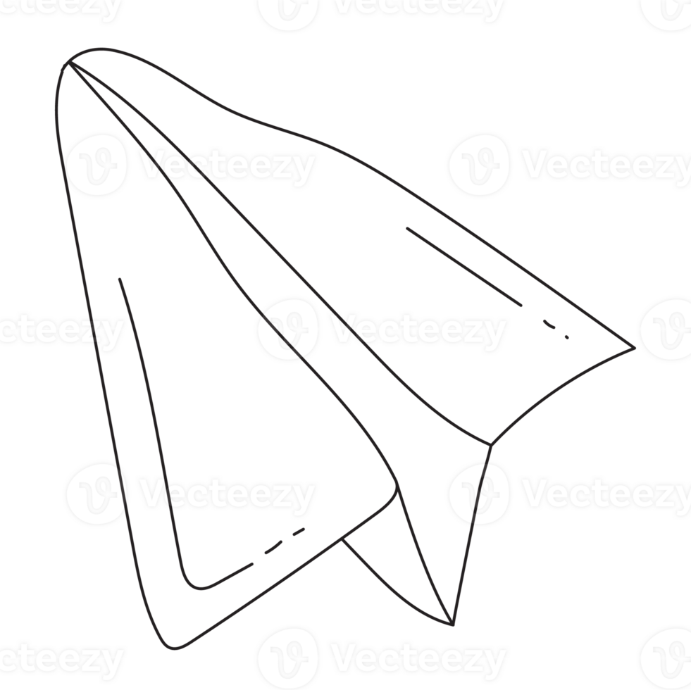 Paper Plane Doodle Web Element 2D Outline Illustrations png
