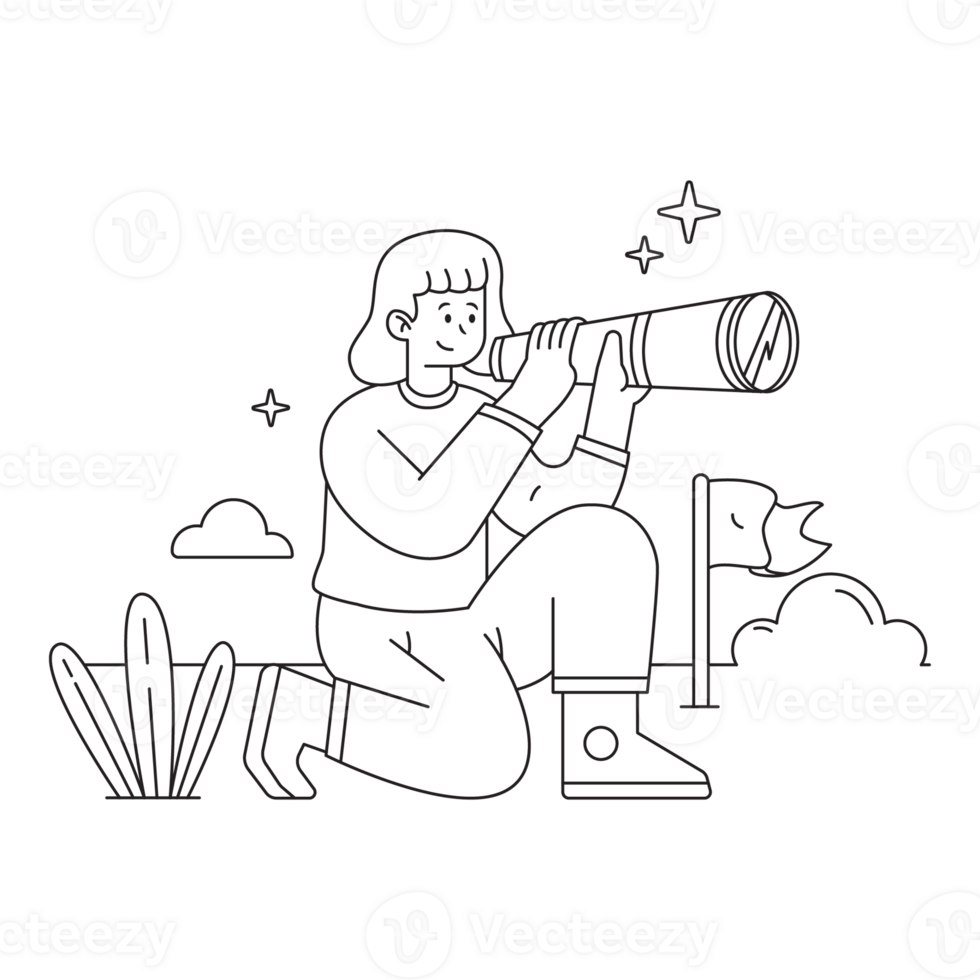 Searching Simple Line General 2D Outline Illustrations png