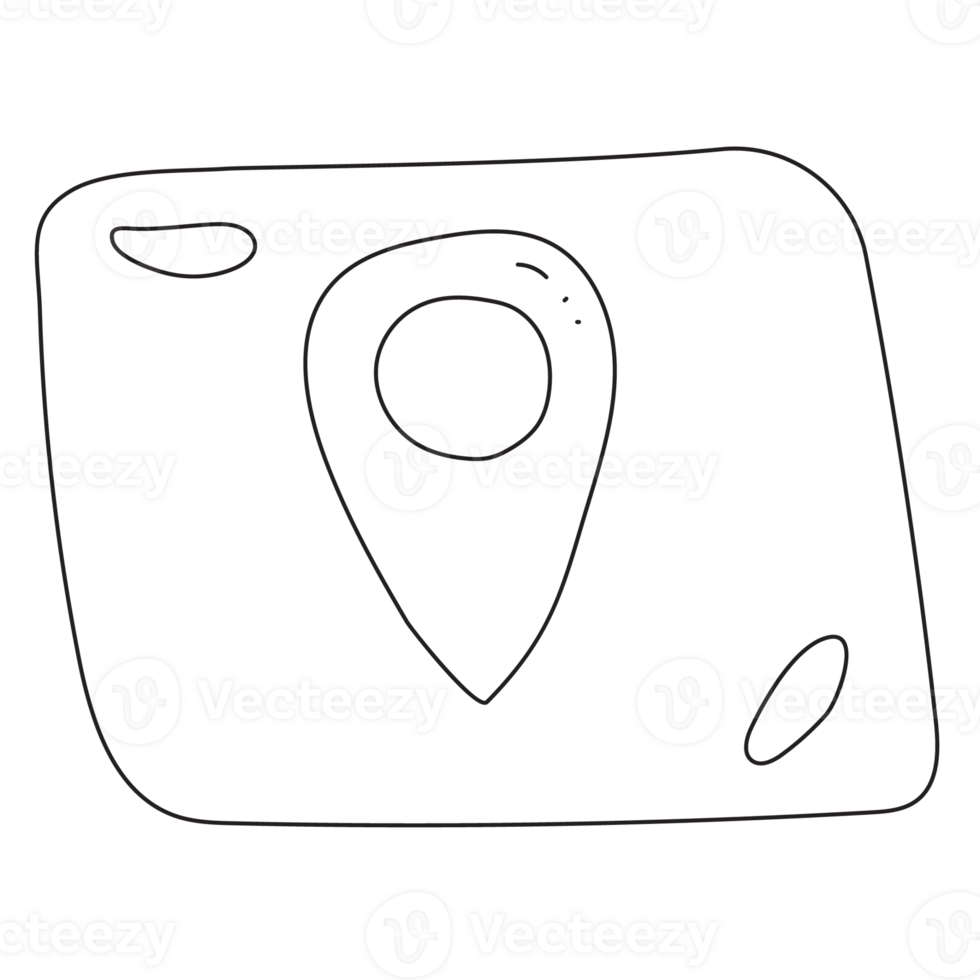 Pin Doodle Web Element 2D Outline Illustrations png