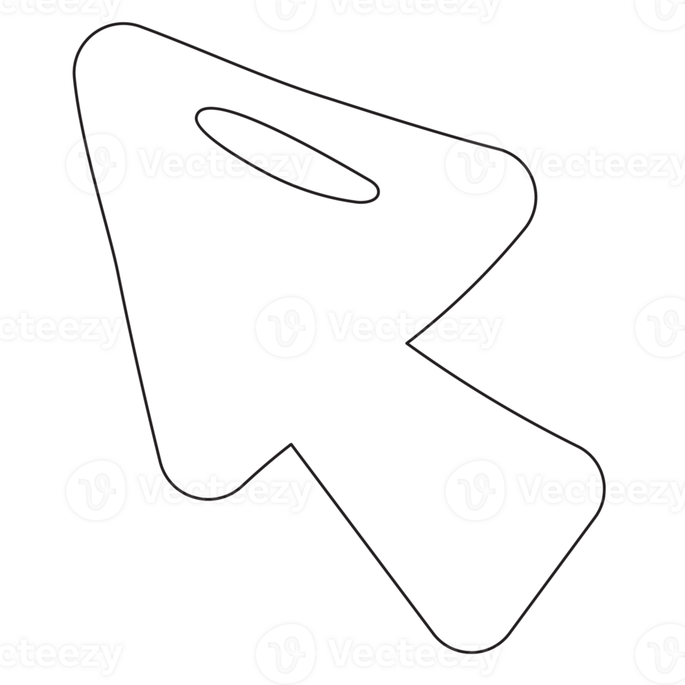 Up Arrow Doodle Web Element 2D Outline Illustrations png