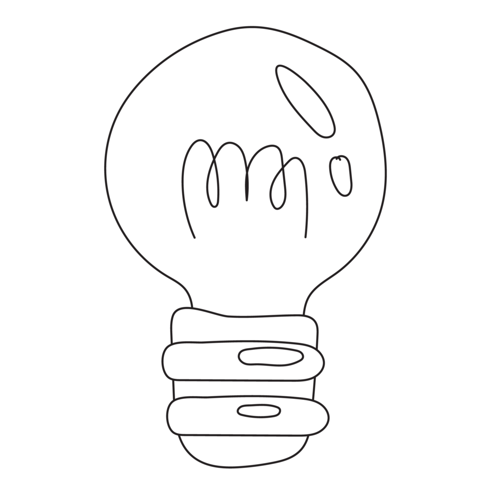 Lamp Doodle Web Element 2D Outline Illustrations png