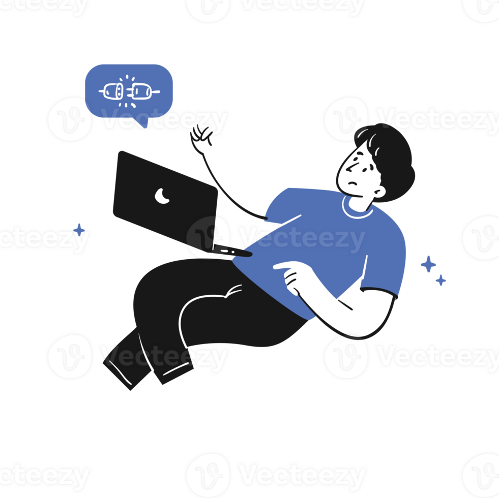 No Connection Doodled 404 Not Found 2D Color Illustrations png