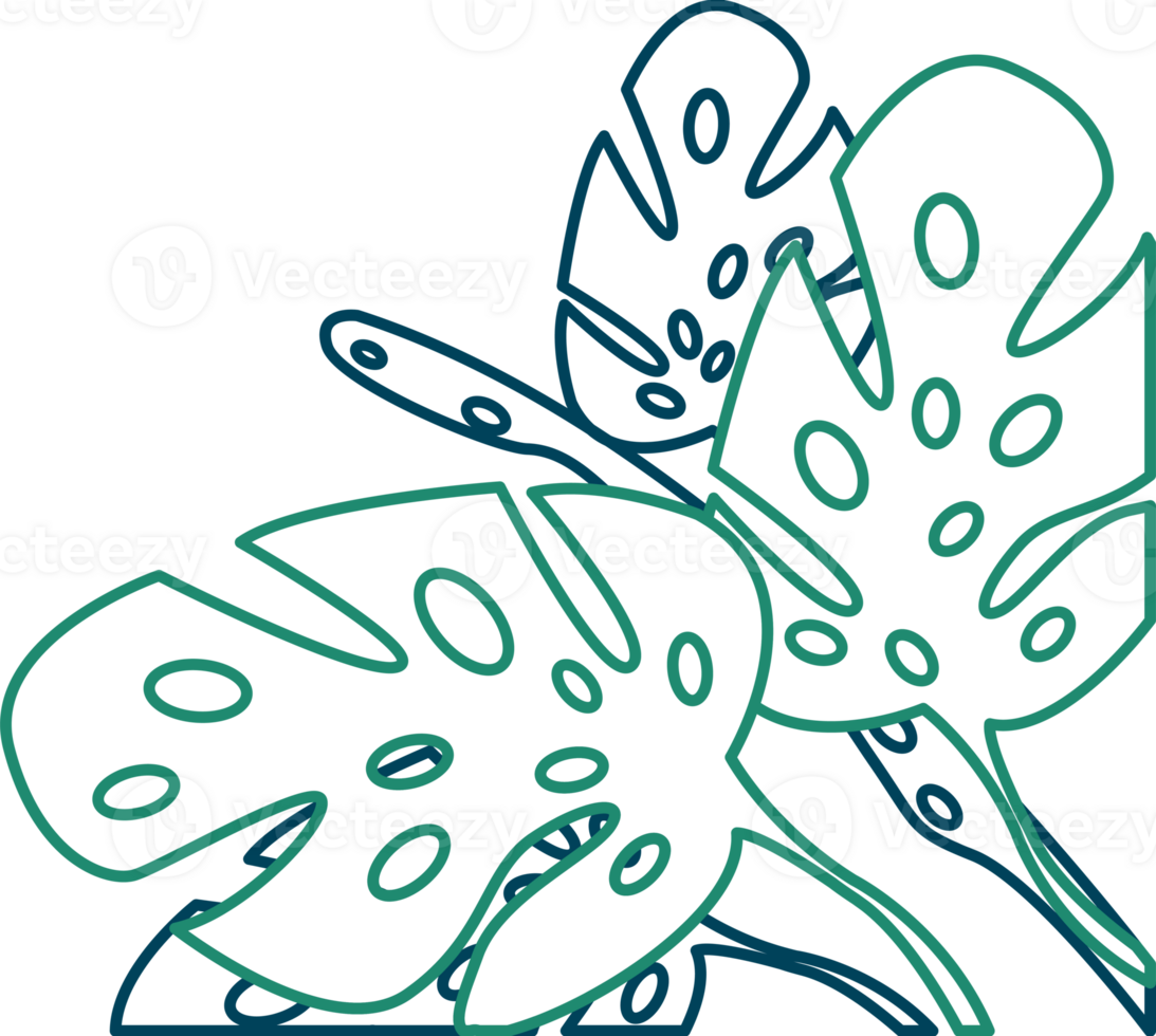Hand Drawn Outline Plant Corner Border Transparent PNG