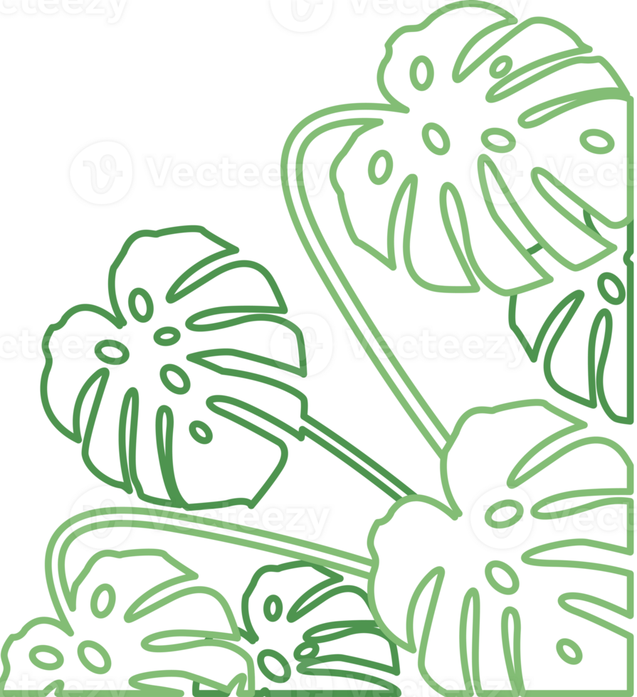 Hand Drawn Outline Plant Corner Border Transparent PNG
