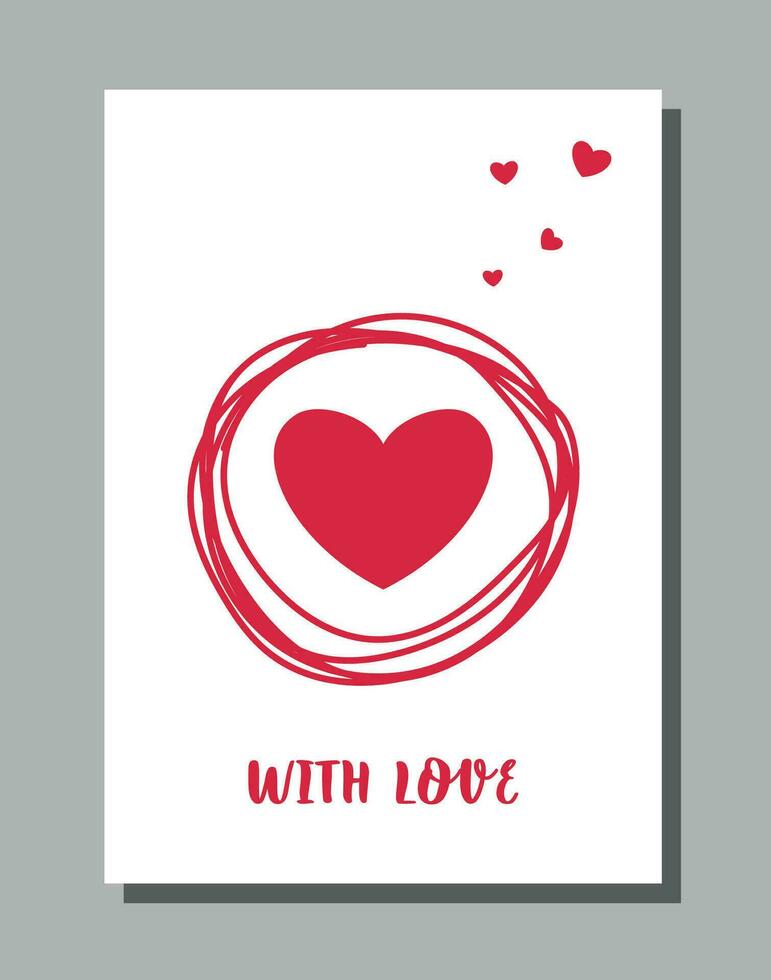 Card with hearts. I love you card. Declaration of love. Romantic greeting card. Romantic greeting card. vector