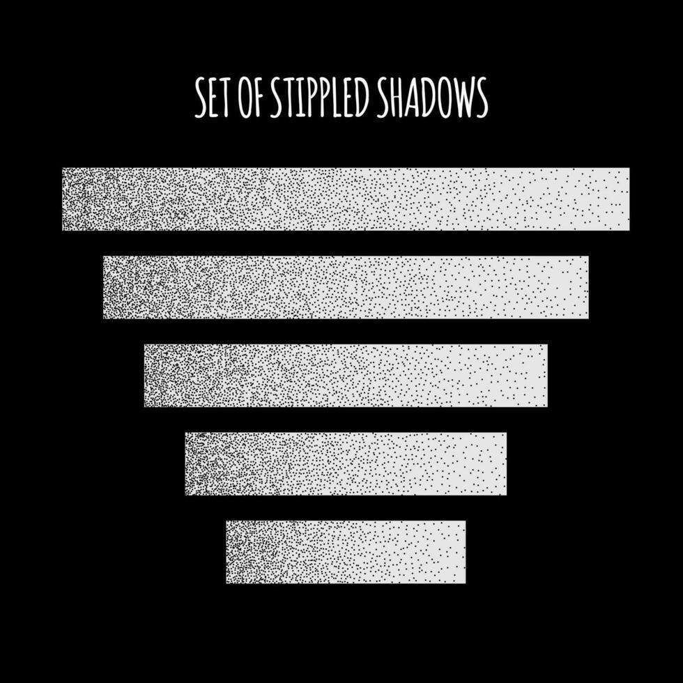 set of horizontal dotted shadows vector illustration