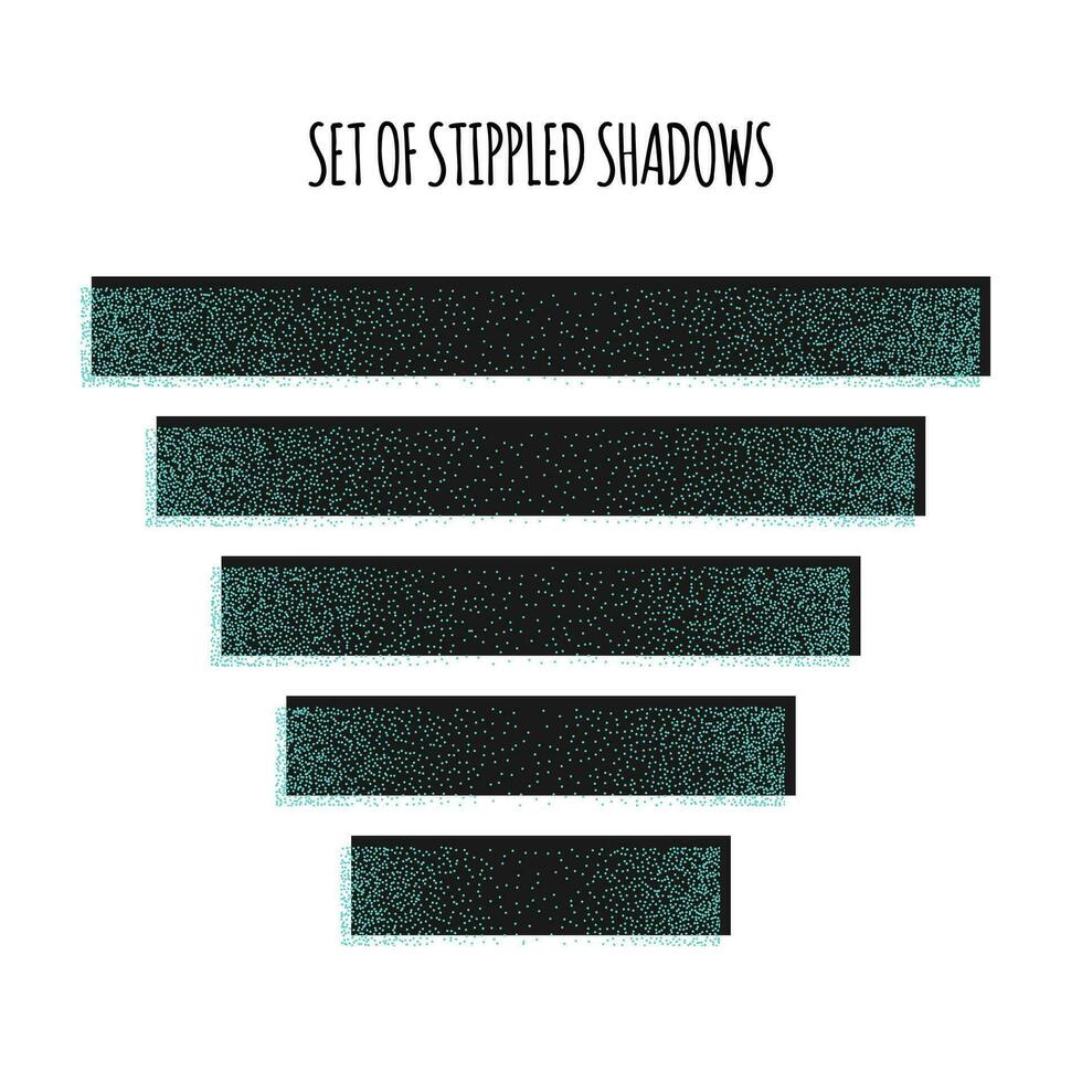 set of horizontal dotted shadows vector illustration