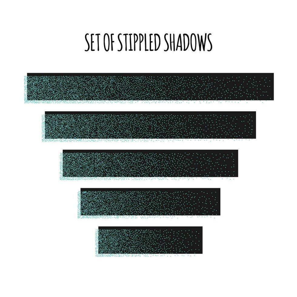 set of horizontal dotted shadows vector illustration