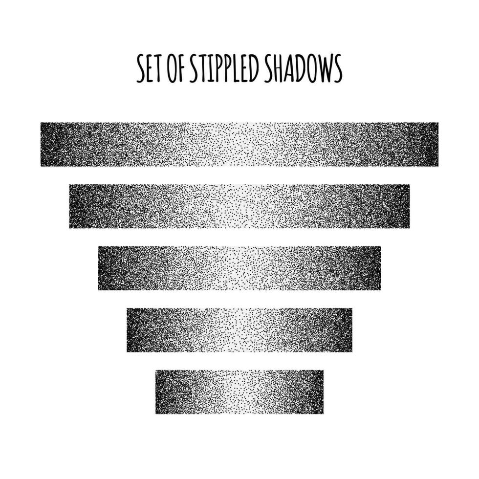 set of horizontal dotted shadows vector illustration