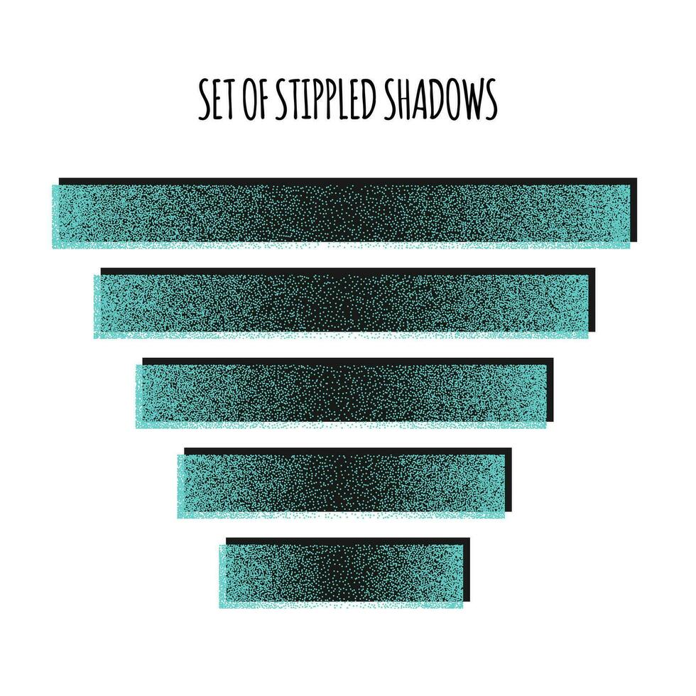 set of horizontal dotted shadows vector illustration