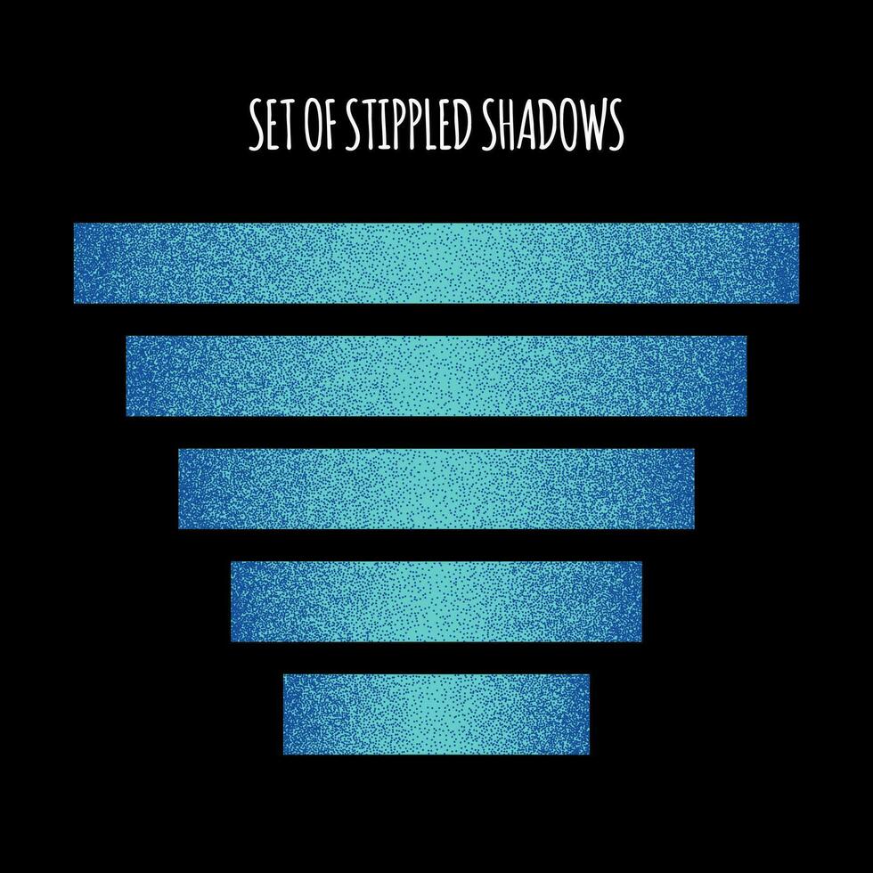 set of dotted horizontal rectangular shadows vector