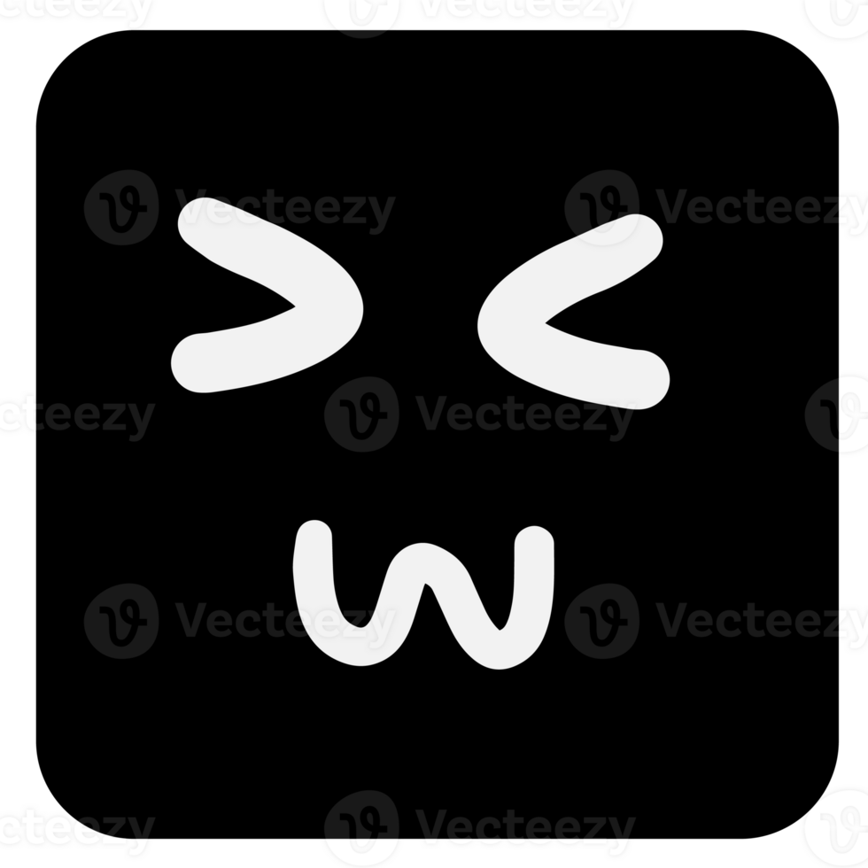 Emoji emotion black box social chat  icon illustration isolated on transparent background png