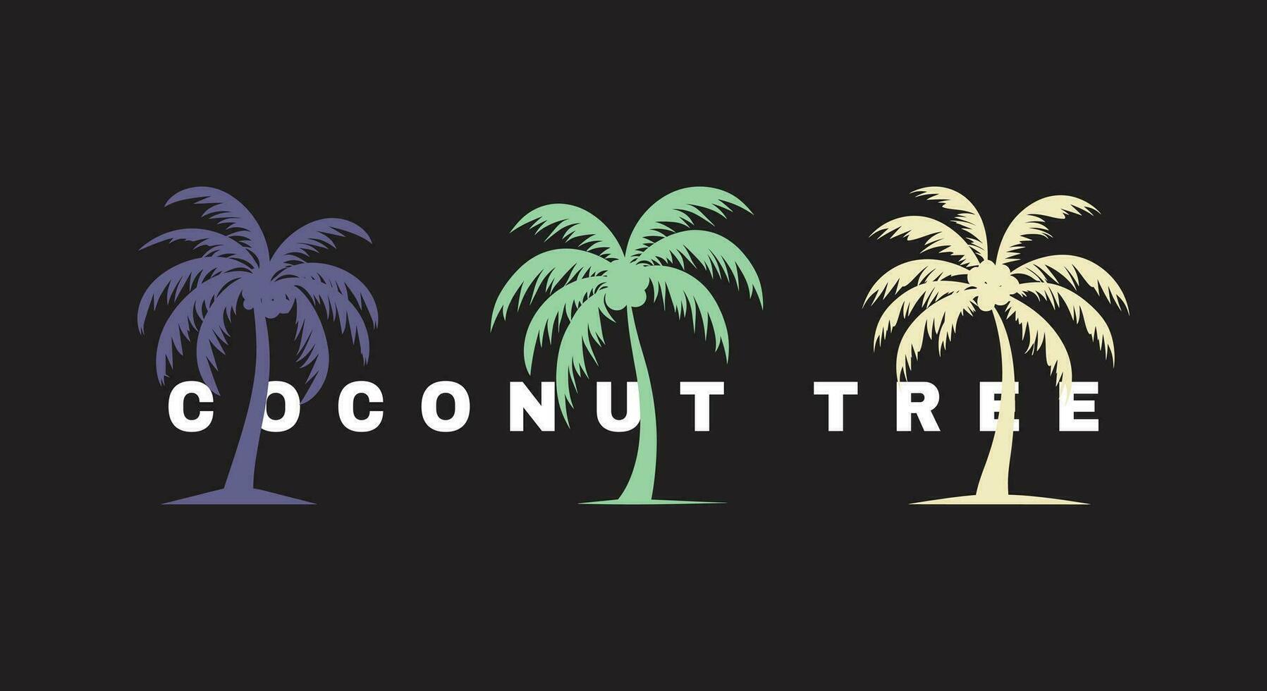 Coconut Tree Vector Labels   Elegant Tags for Product Packaging and Branding