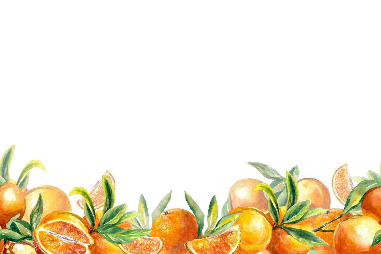 senza soluzione di continuità confine di luminosa arancia frutta. acquerello illustrazione. design elemento per saluto carte, succo etichette, cibo confezione, copertine, inviti. png