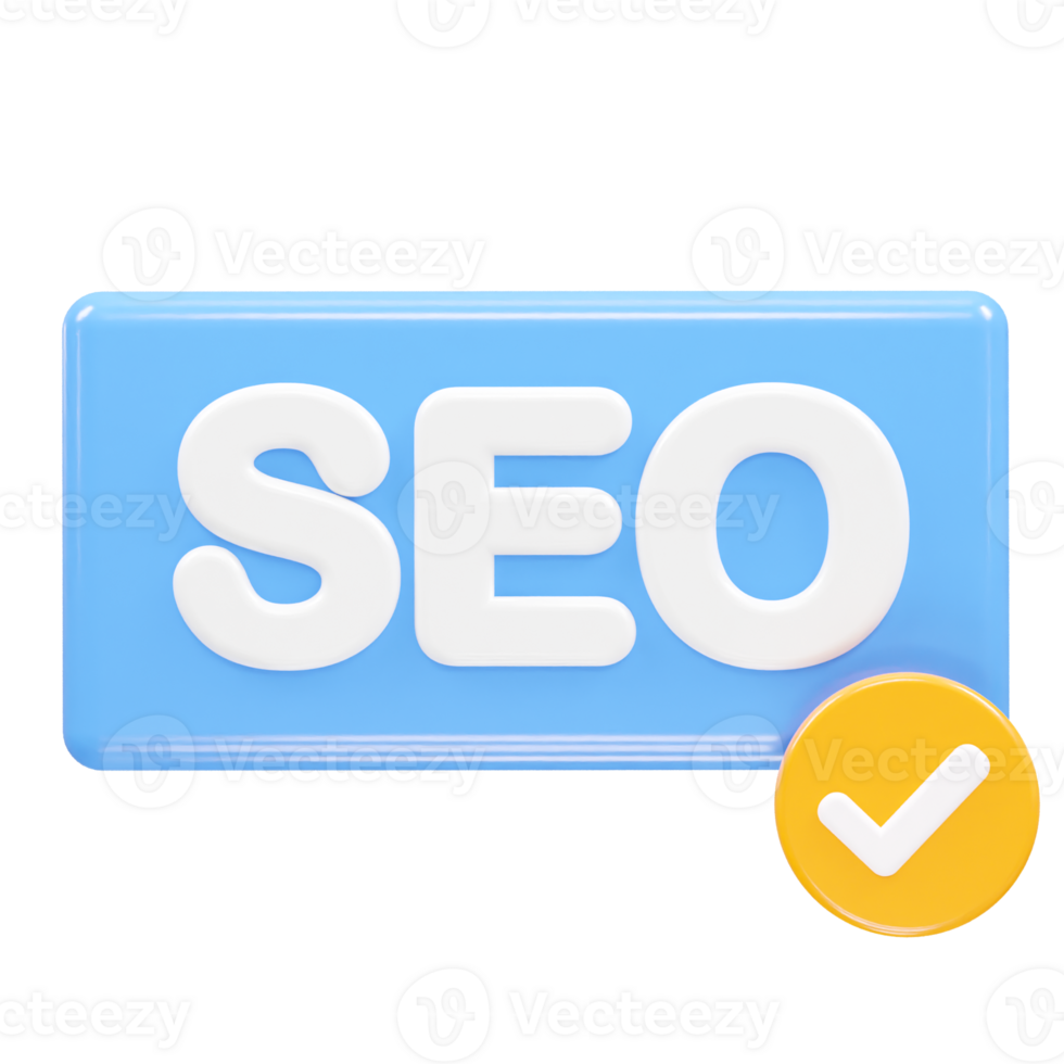 Seo icon 3d illustration rendering transparent element png
