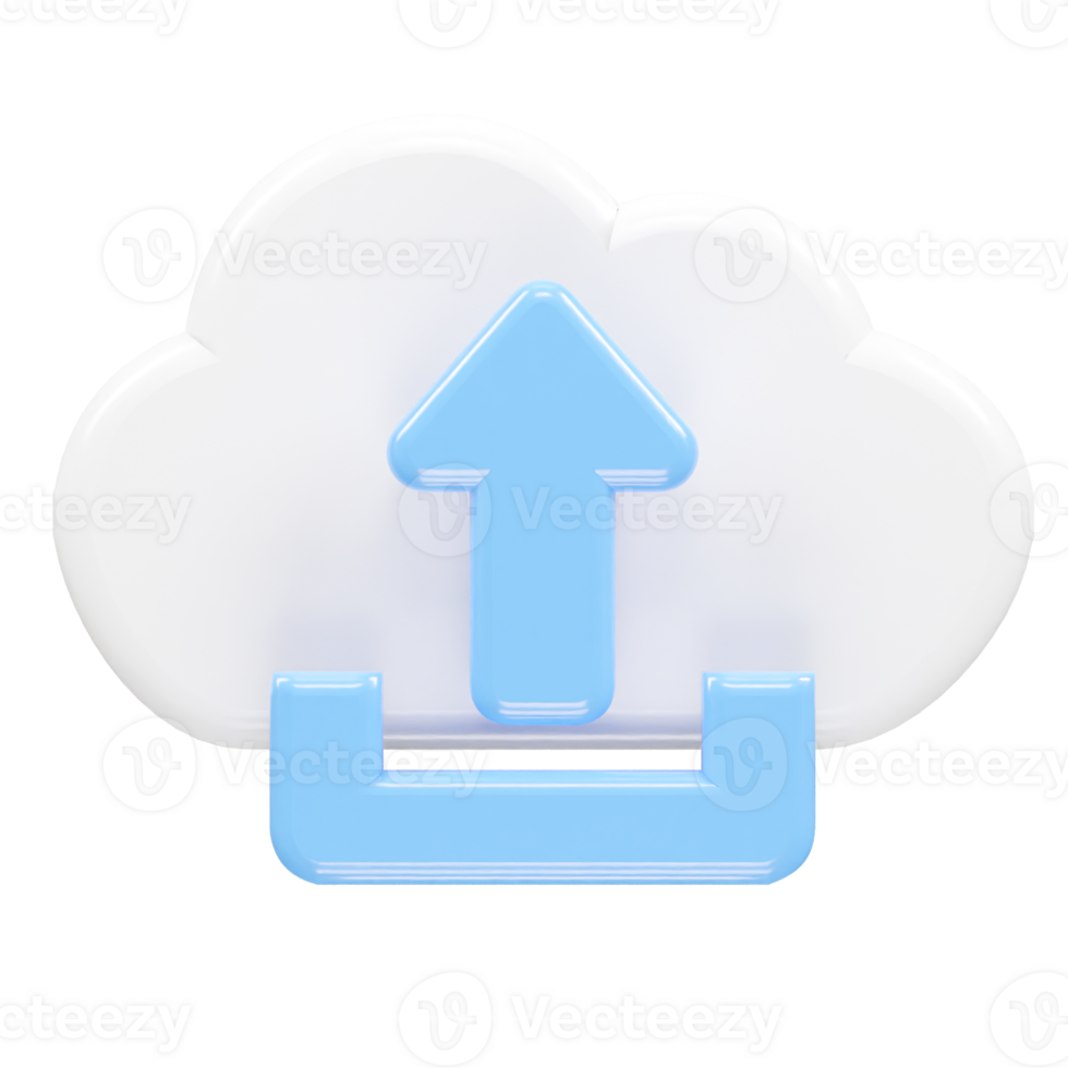 Upload icon 3d rendering illustration element png