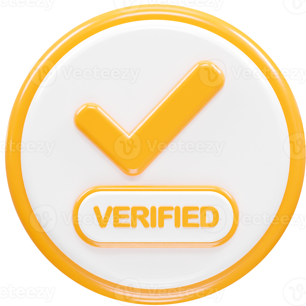 Verified icon render illustration 3d element rendering png