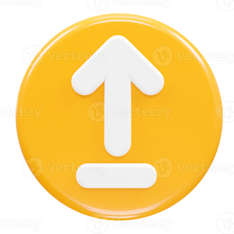 Upload icon 3d rendering illustration element png