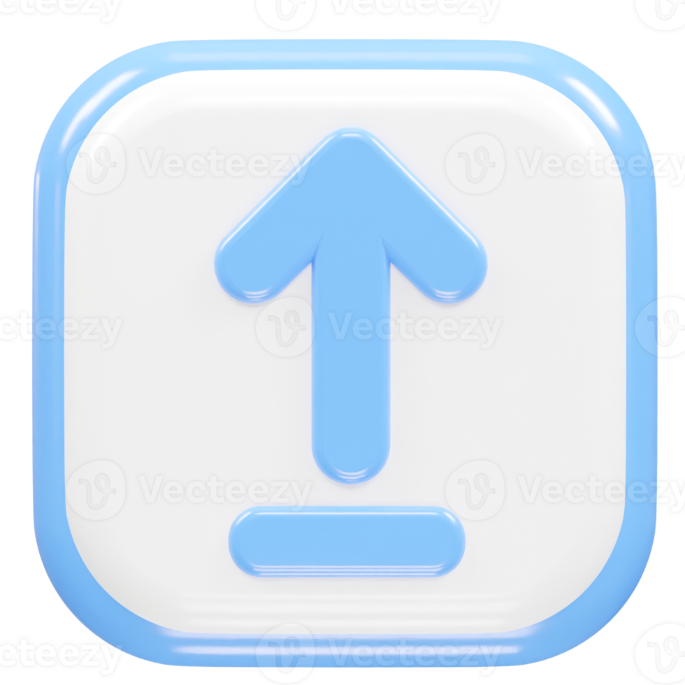 Upload icon 3d rendering illustration element png