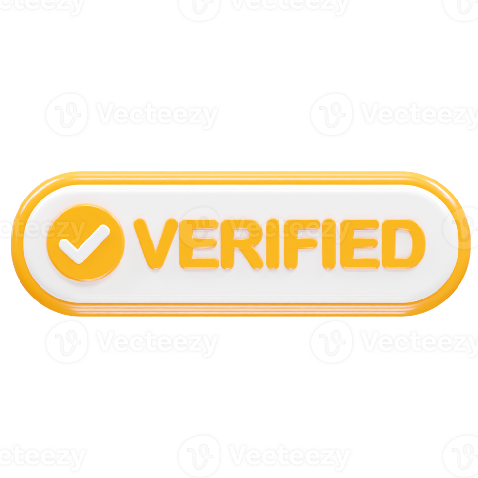 Verified icon render illustration 3d element rendering png