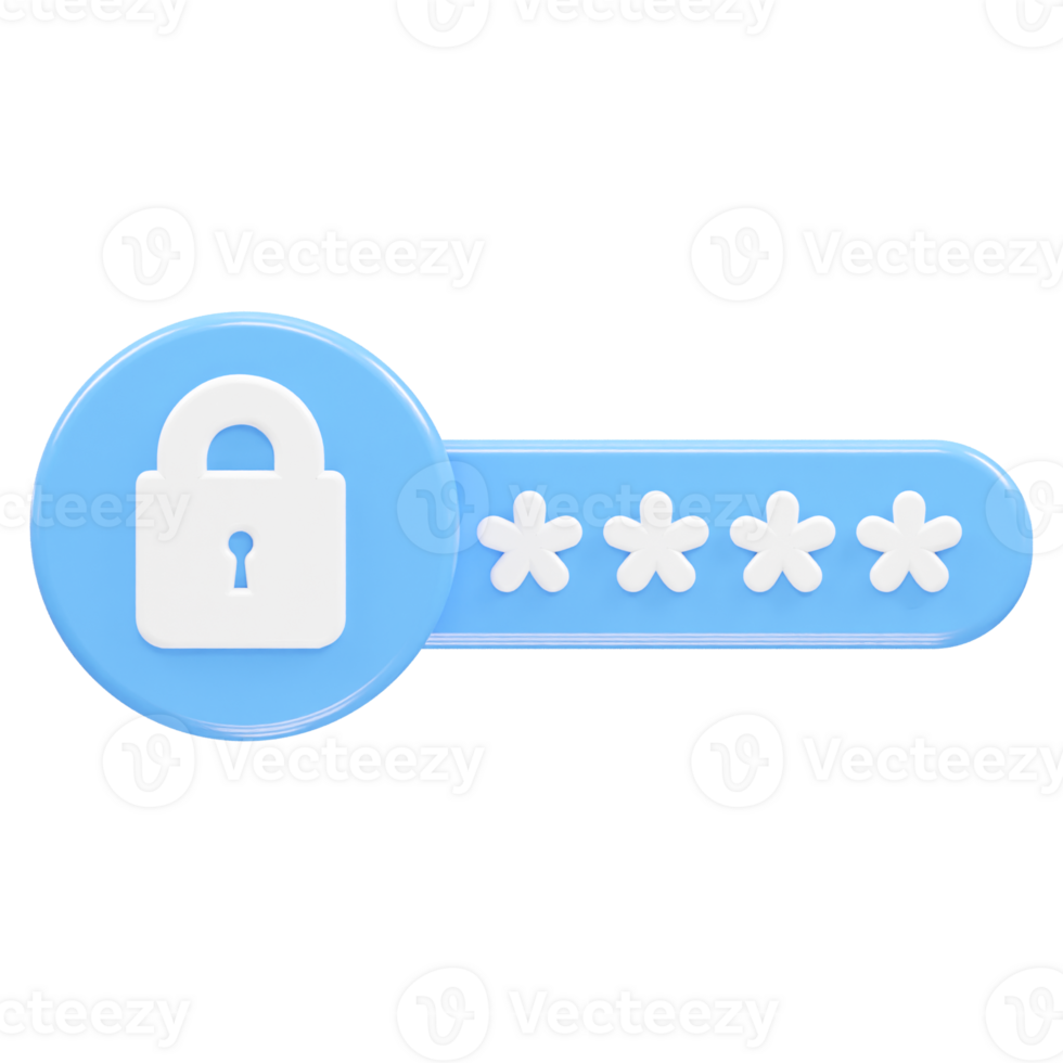 Password icon rendering illustration 3d element png