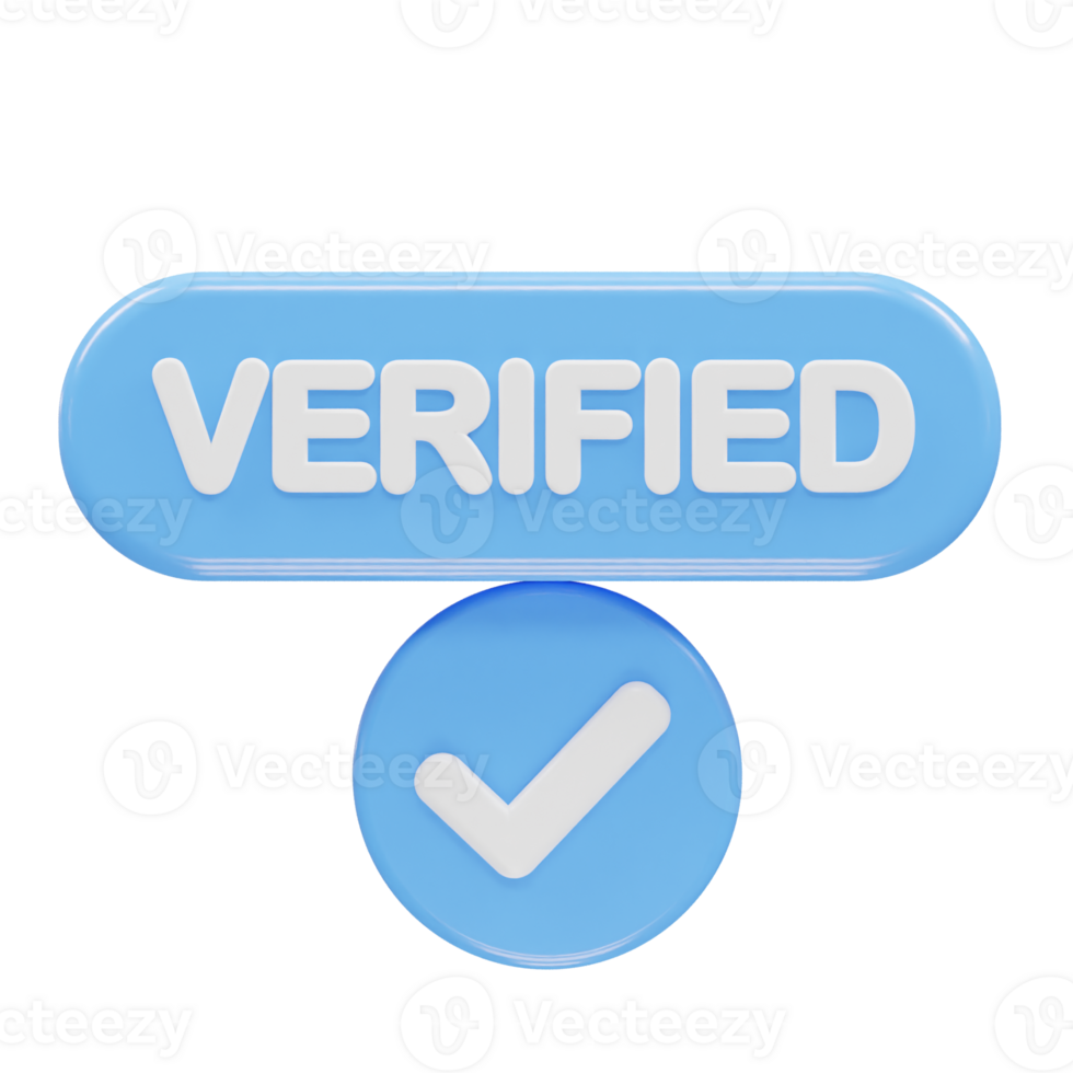 Verified icon render illustration 3d element rendering png