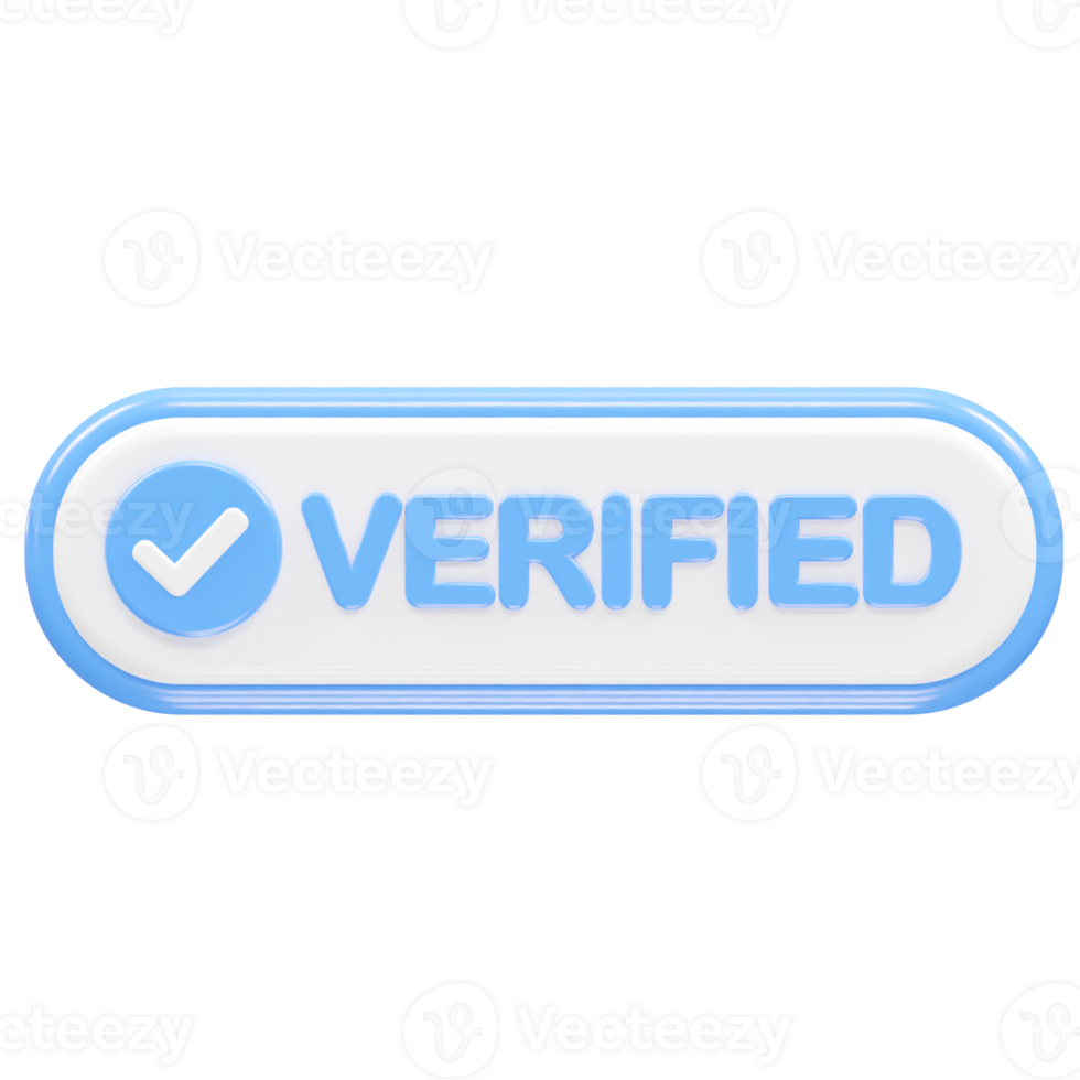 Verified icon render illustration 3d element rendering png