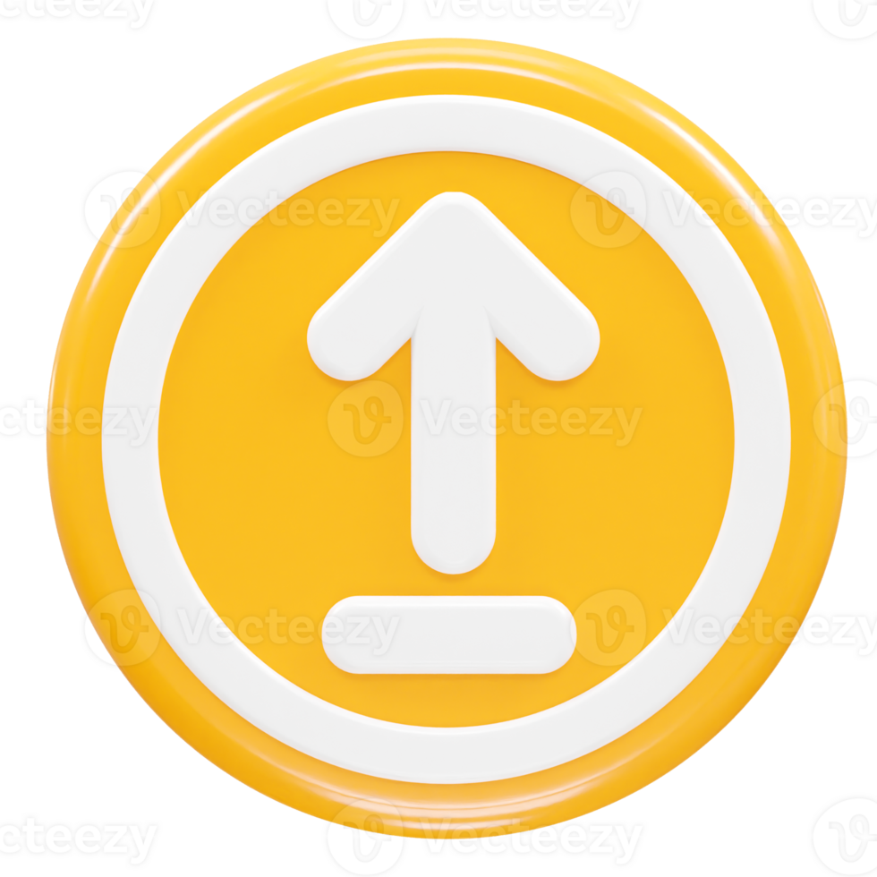 Upload icon 3d rendering illustration element png