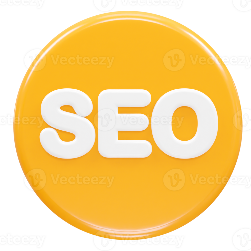 Seo icon 3d illustration rendering transparent element png