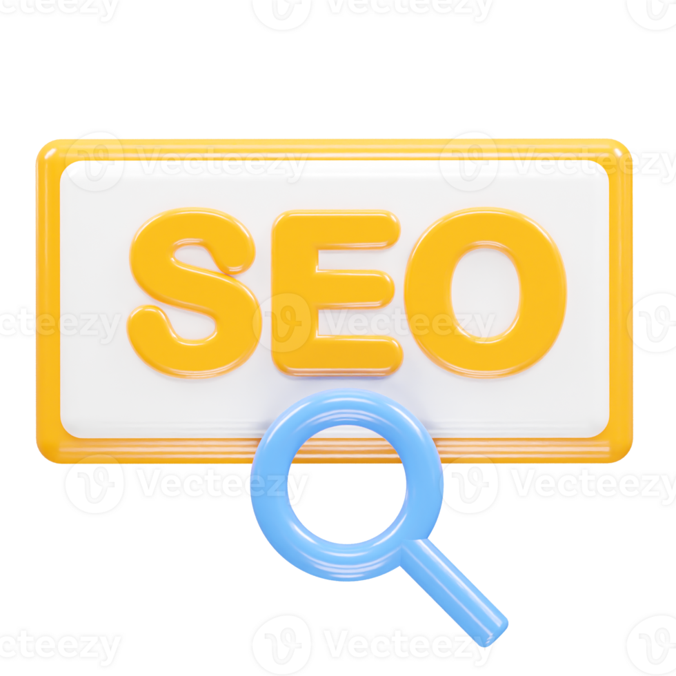 Seo icon 3d illustration rendering transparent element png
