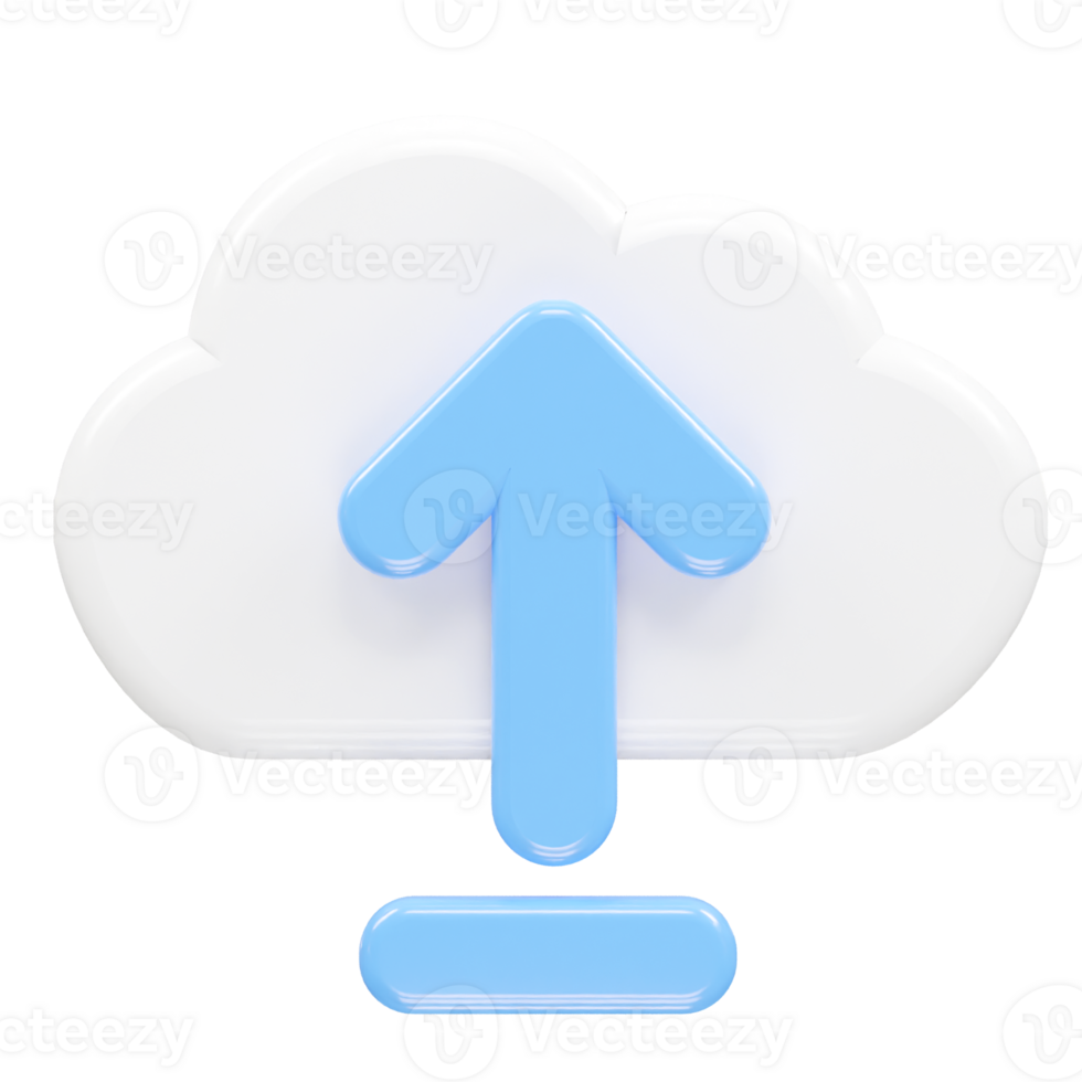 Upload icon 3d rendering illustration element png