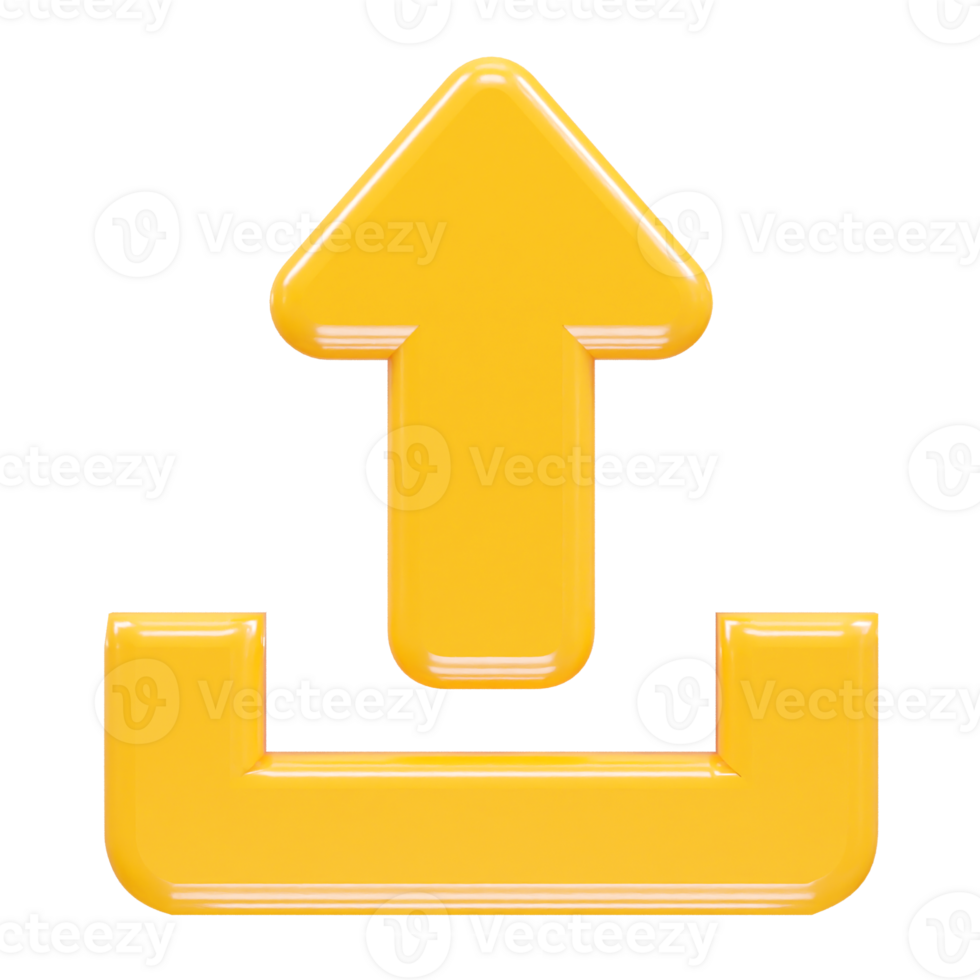 Upload icon 3d rendering illustration element png
