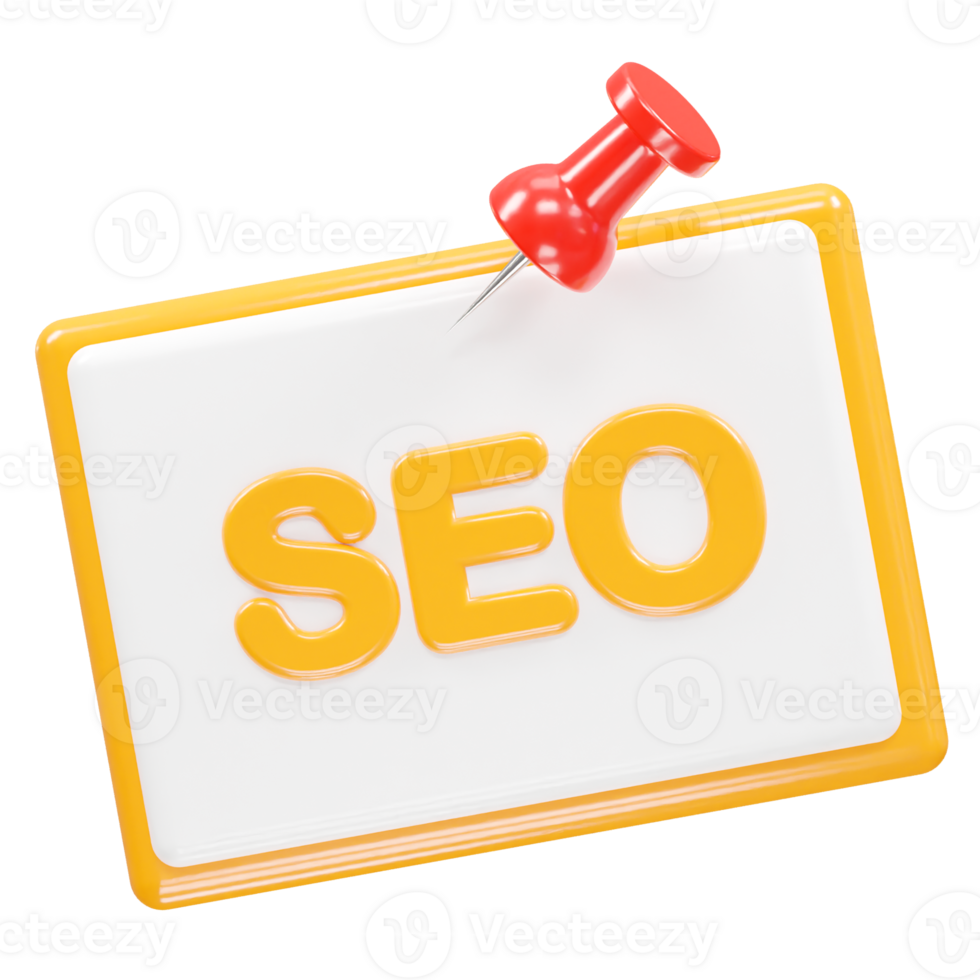 Seo icon 3d illustration rendering transparent element png