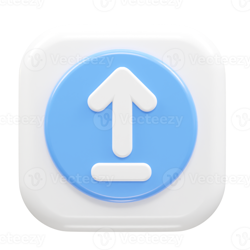 Upload icon 3d rendering illustration element png