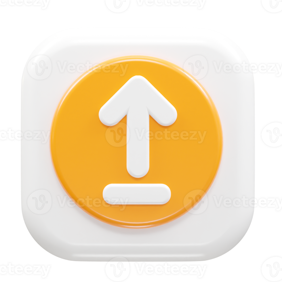 Upload icon 3d rendering illustration element png