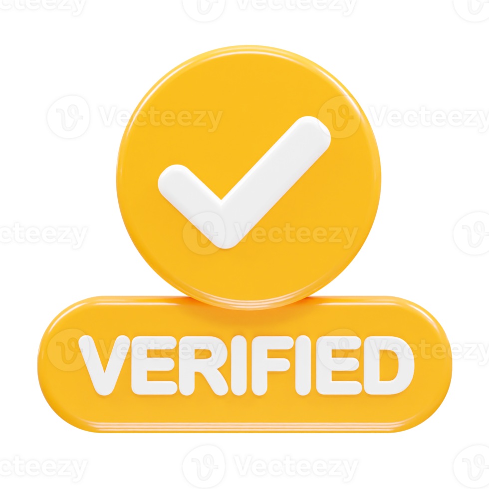 Verified icon render illustration 3d element rendering png