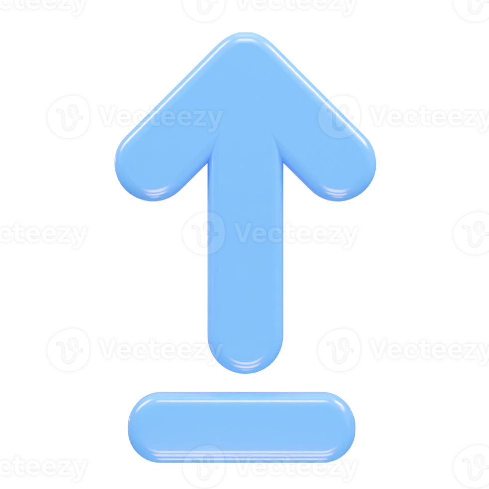 Upload icon 3d rendering illustration element png