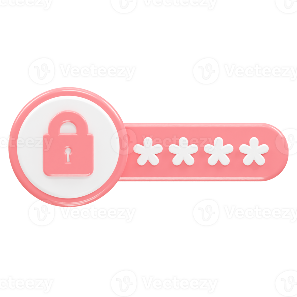 Password icon rendering illustration 3d element png