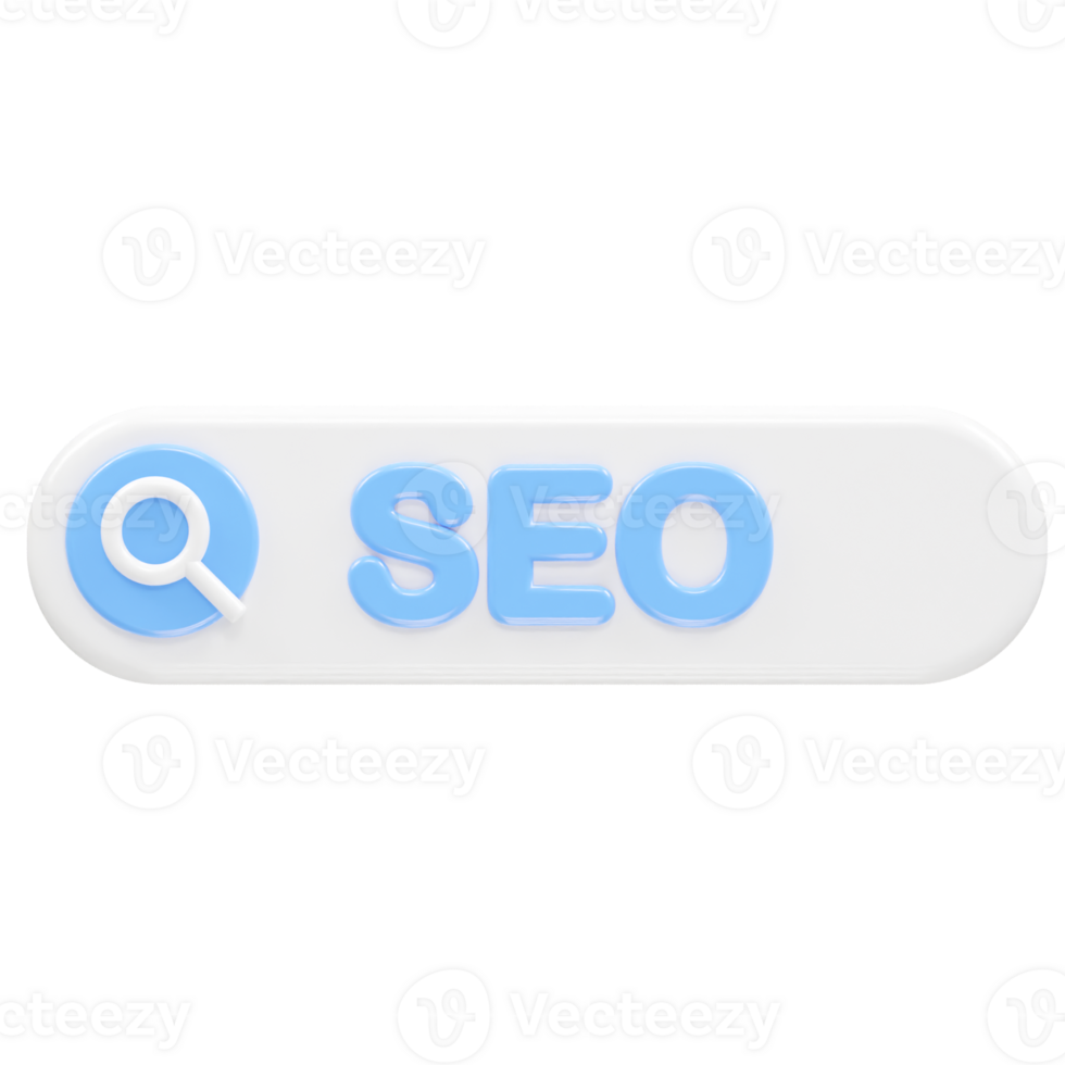 Seo icon 3d illustration rendering transparent element png